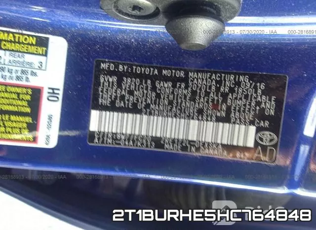 2T1BURHE5HC764848
