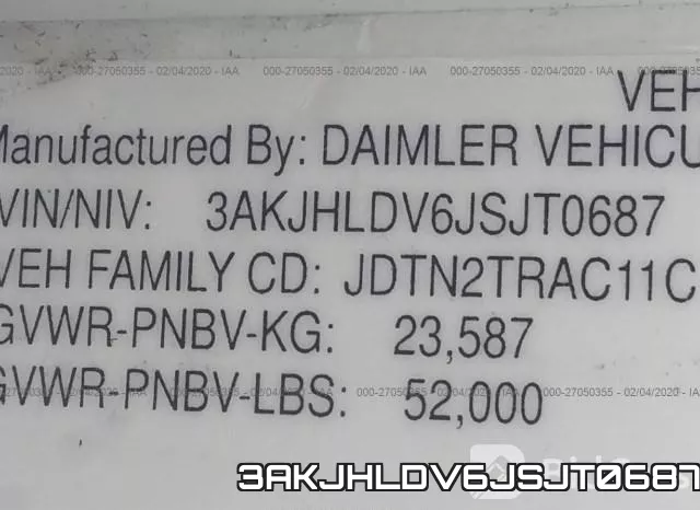 3AKJHLDV6JSJT0687