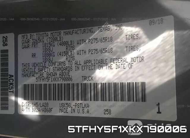 5TFHY5F1XKX790006