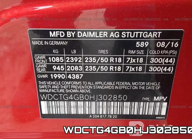 WDCTG4GB0HJ302850