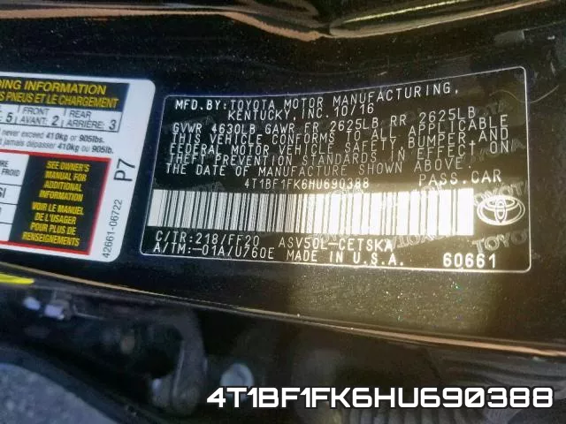 4T1BF1FK6HU690388