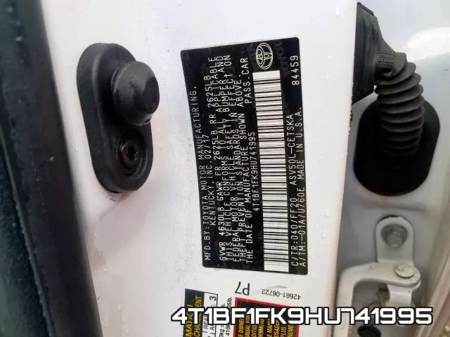 4T1BF1FK9HU741995