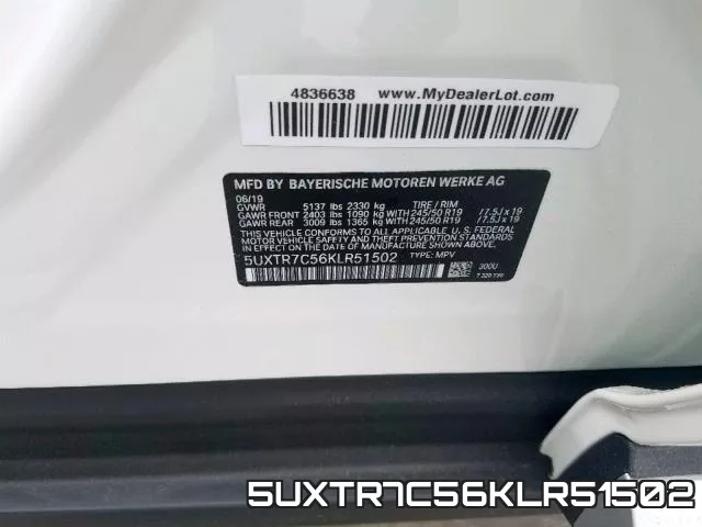 5UXTR7C56KLR51502