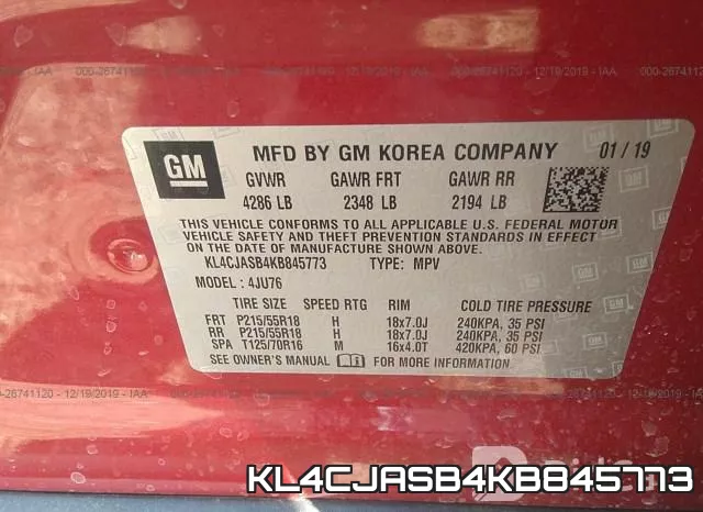 KL4CJASB4KB845773