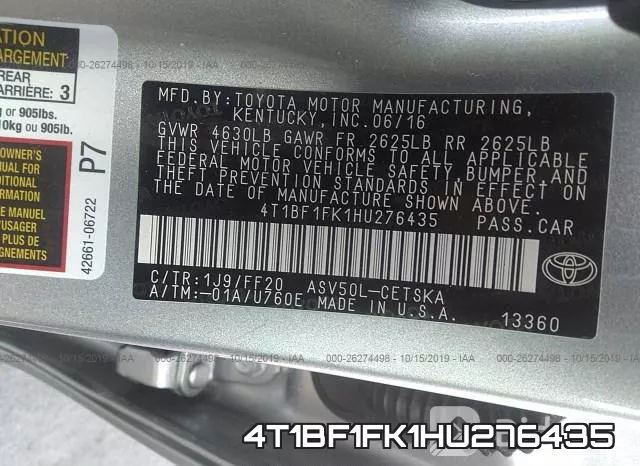 4T1BF1FK1HU276435