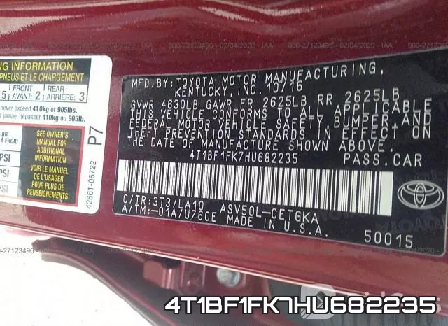 4T1BF1FK7HU682235