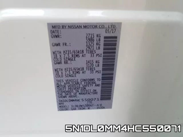 5N1DL0MM4HC550071