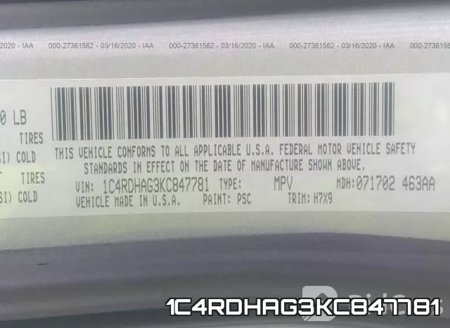 1C4RDHAG3KC847781