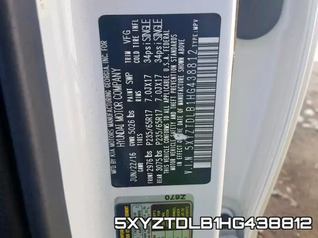5XYZTDLB1HG438812