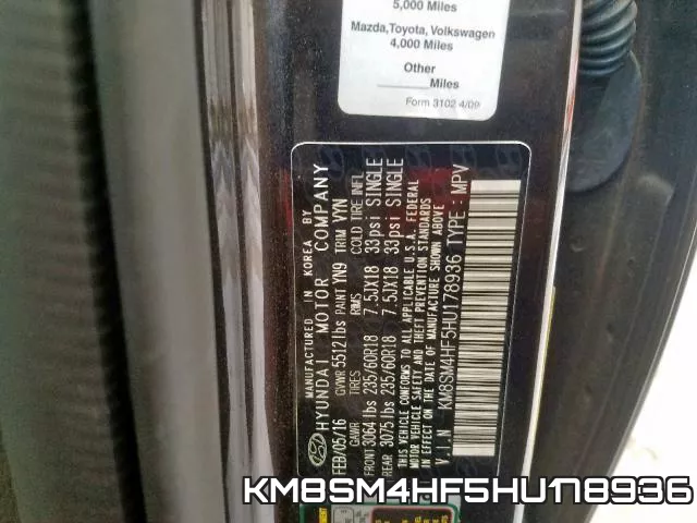 KM8SM4HF5HU178936