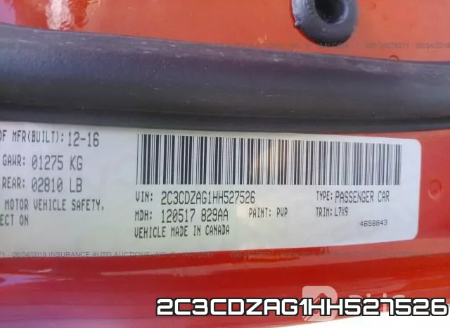 2C3CDZAG1HH527526