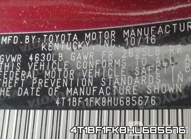4T1BF1FK8HU685676