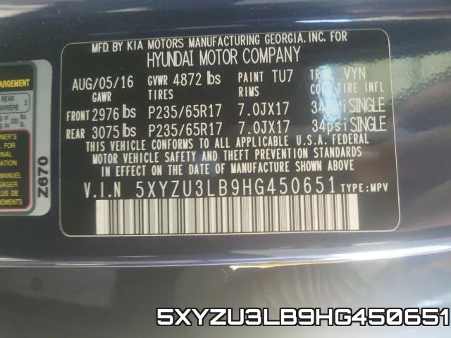 5XYZU3LB9HG450651