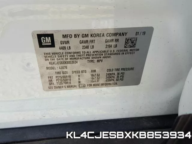KL4CJESBXKB853934