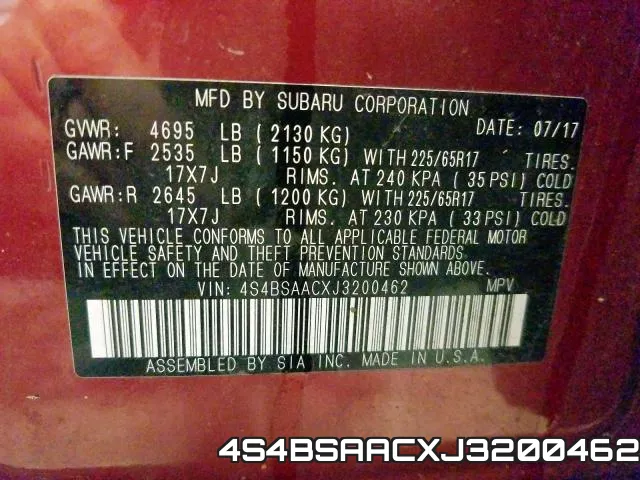 4S4BSAACXJ3200462