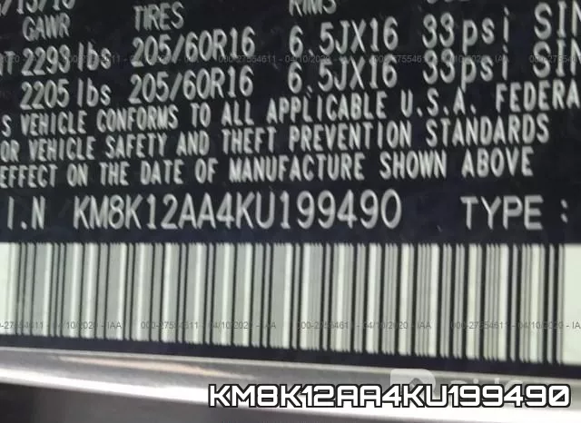 KM8K12AA4KU199490