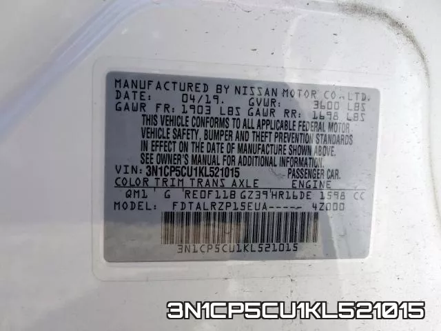 3N1CP5CU1KL521015