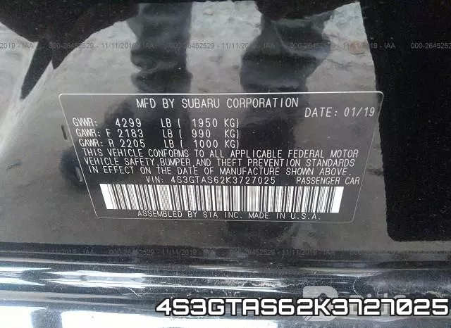 4S3GTAS62K3727025