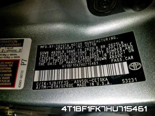 4T1BF1FK7HU715461