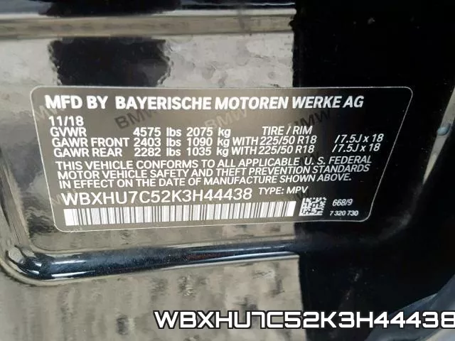 WBXHU7C52K3H44438