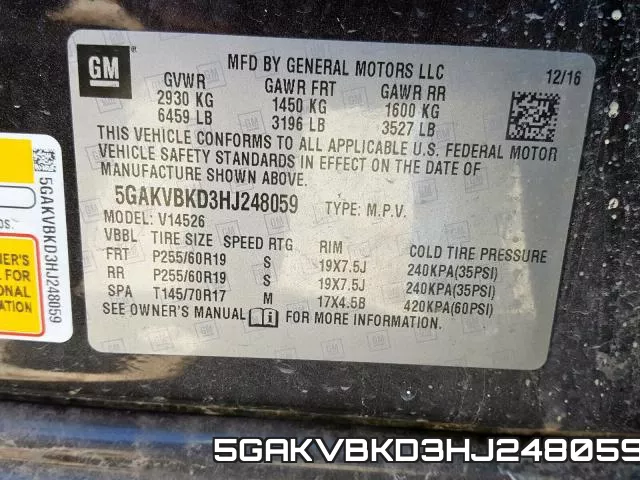 5GAKVBKD3HJ248059