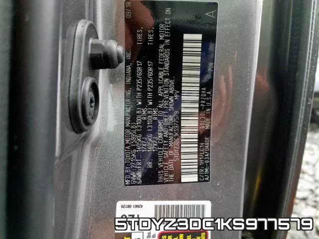 5TDYZ3DC1KS977579