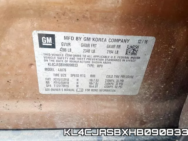 KL4CJASBXHB090833