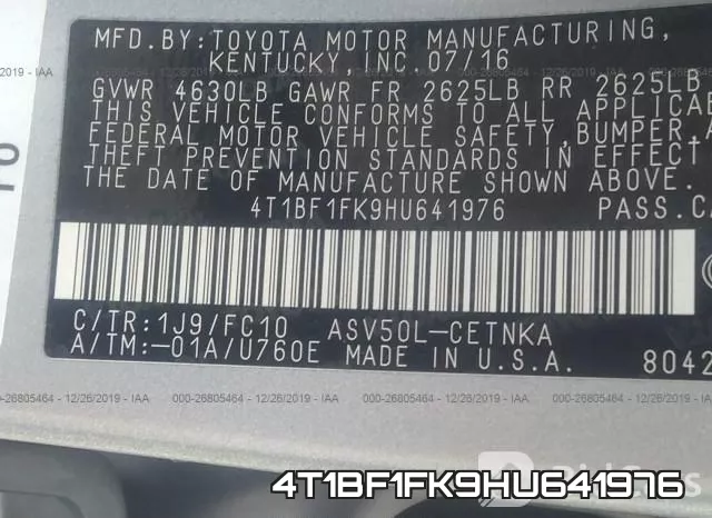 4T1BF1FK9HU641976