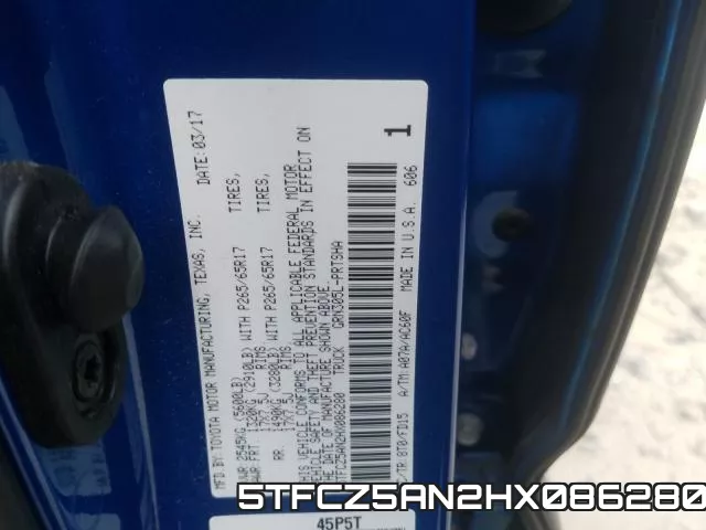 5TFCZ5AN2HX086280