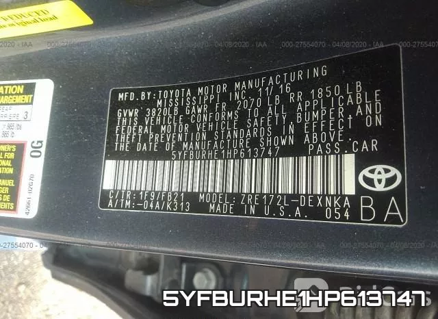 5YFBURHE1HP613747