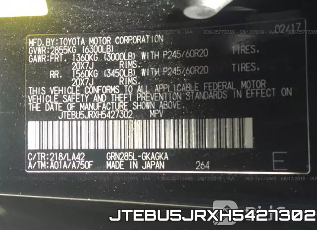 JTEBU5JRXH5427302