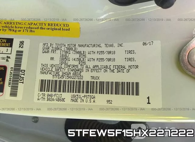5TFEW5F15HX227222