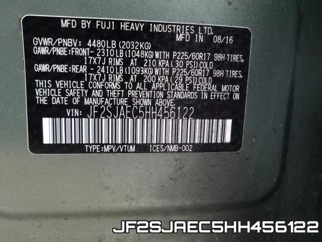JF2SJAEC5HH456122