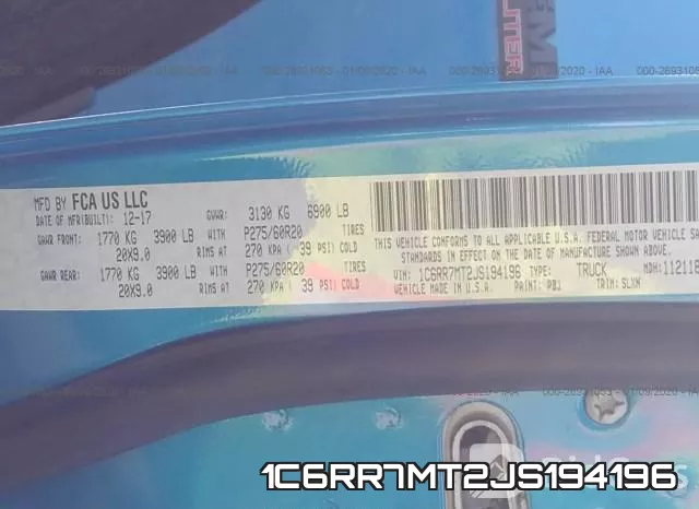 1C6RR7MT2JS194196