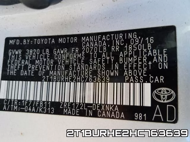 2T1BURHE2HC763639