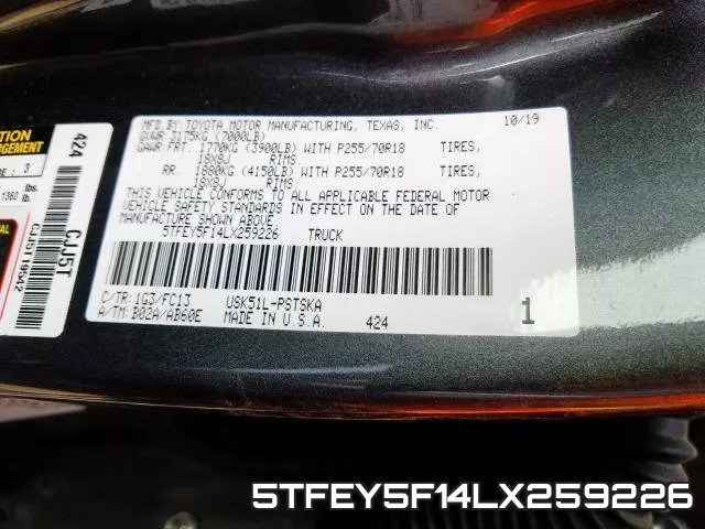 5TFEY5F14LX259226