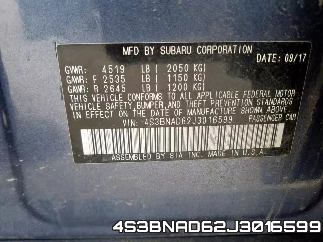 4S3BNAD62J3016599