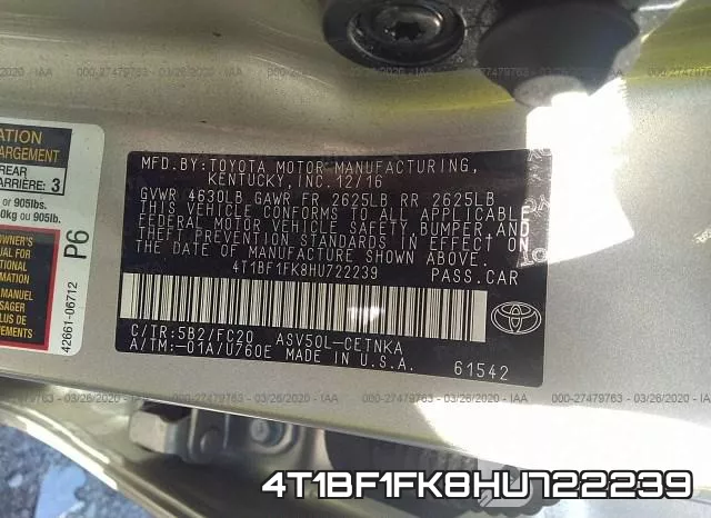 4T1BF1FK8HU722239