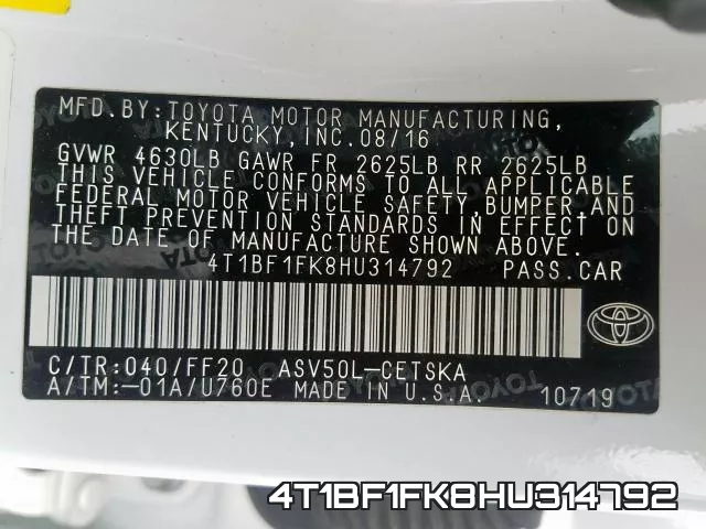 4T1BF1FK8HU314792
