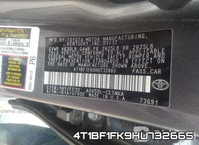 4T1BF1FK9HU732665