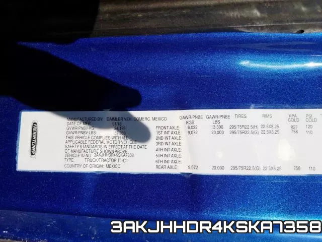 3AKJHHDR4KSKA7358