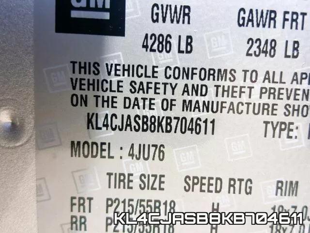 KL4CJASB8KB704611