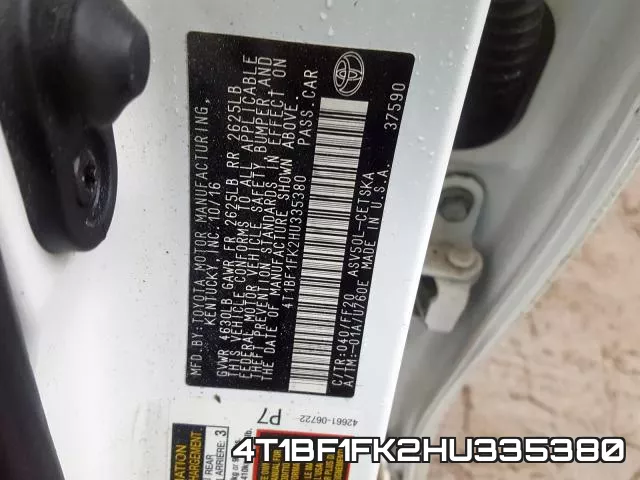 4T1BF1FK2HU335380