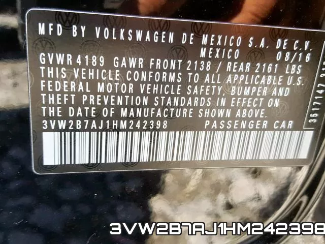 3VW2B7AJ1HM242398