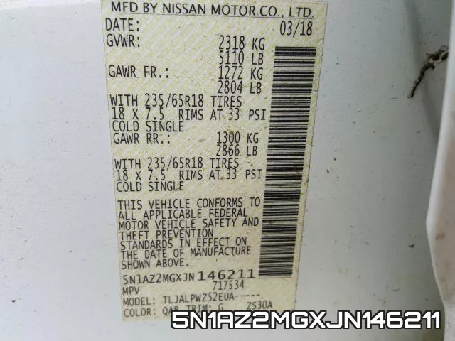 5N1AZ2MGXJN146211