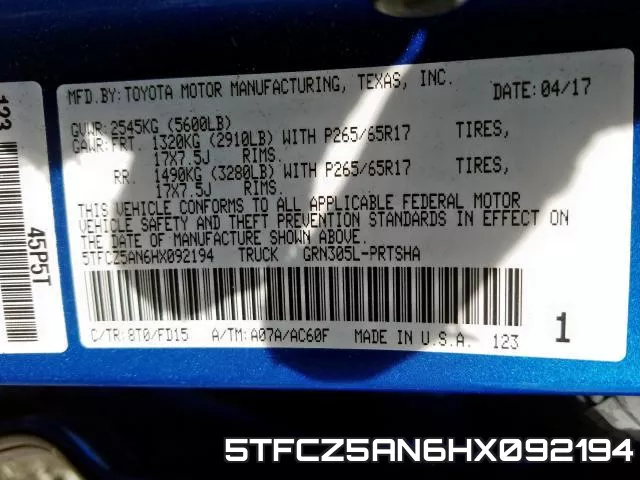 5TFCZ5AN6HX092194