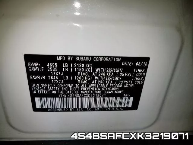 4S4BSAFCXK3219071