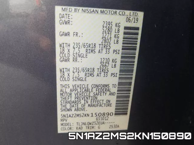 5N1AZ2MS2KN150890