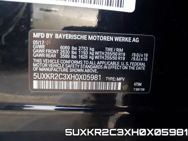 5UXKR2C3XH0X05981