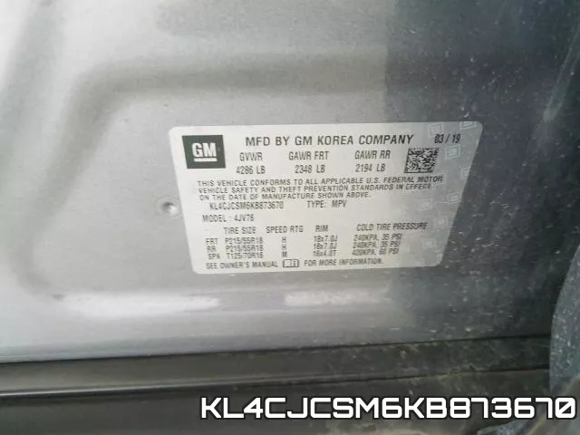 KL4CJCSM6KB873670